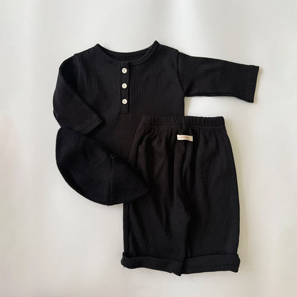 Baby/Toddler Aosta F26 RIbbed Henry Neck Long Sleeve Top (3m-5y) - 4 Colors kids outfit