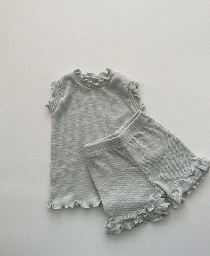 Baby/Toddler Aosta Frill Detail Ribbed Shorts (3m-5y)- 2 Colors kids outfit