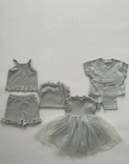 Baby/Toddler Aosta Frill Detail Ribbed Shorts (3m-5y)- 2 Colors kids outfit