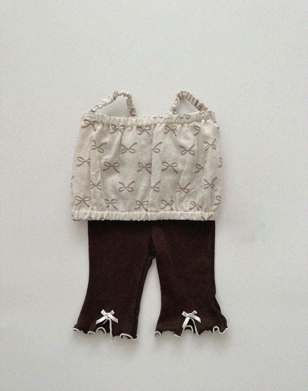 Baby/Toddler Aosta Lettuce - Edge Bow Ribbed Flare Pants (3m - 5y) - 2 Colors kids outfit