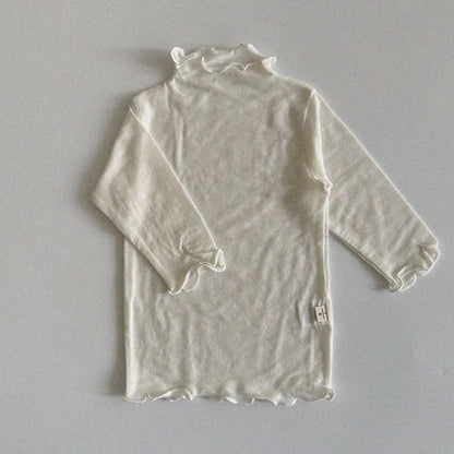Baby/Toddler Aosta S25 Lettuce Edge Soft Mock Neck Top (3m - 5y) - Ivory kids outfit