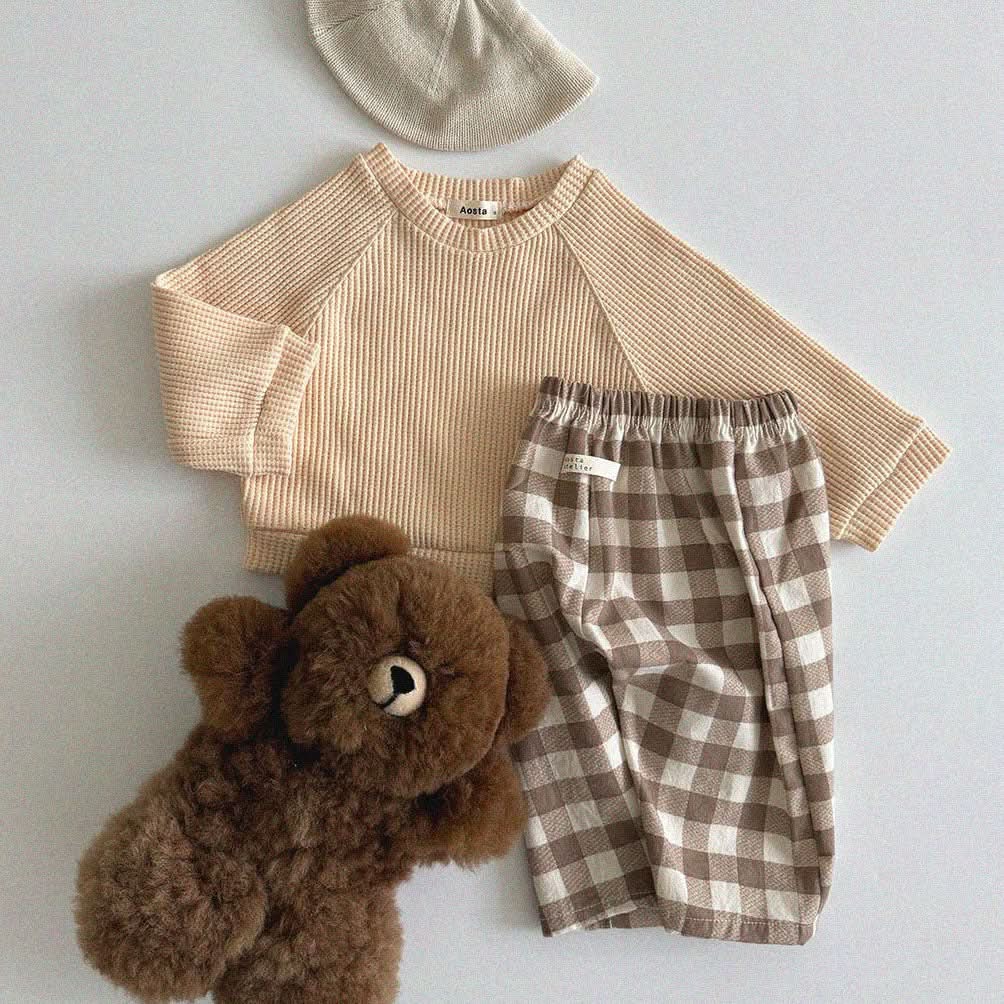 Baby/Toddler Aosta S25 Waffle Basic Sweatshirt (3m - 5y) - 3 Colors kids outfit