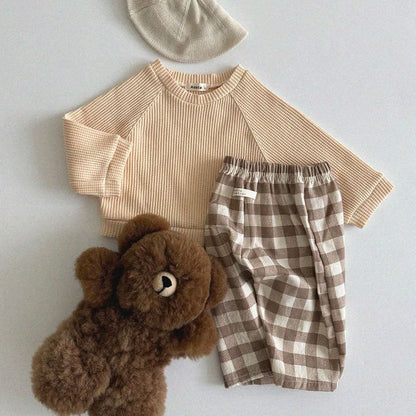 Baby/Toddler Aosta S25 Waffle Basic Sweatshirt (3m - 5y) - 3 Colors kids outfit