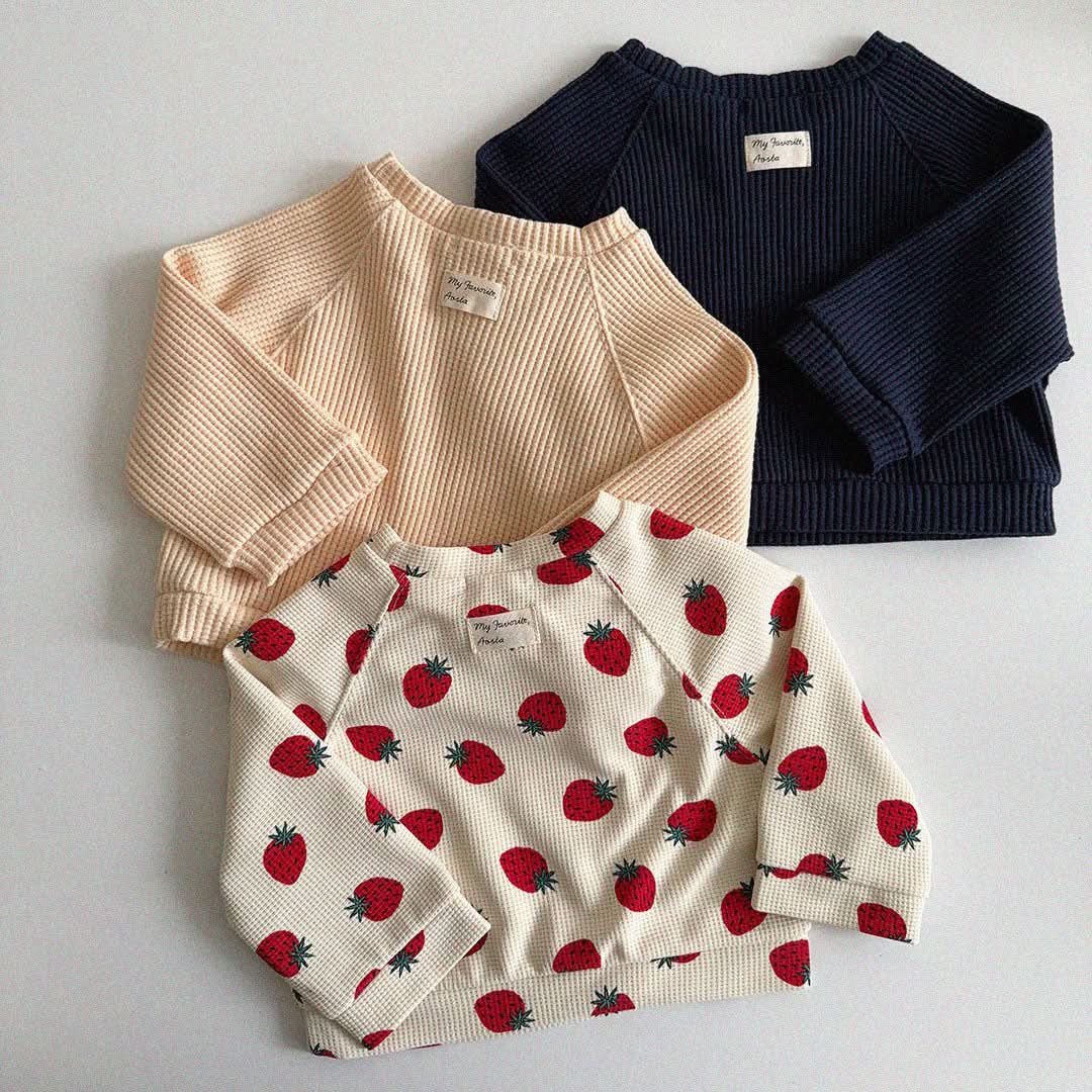 Baby/Toddler Aosta S25 Waffle Basic Sweatshirt (3m - 5y) - 3 Colors kids outfit