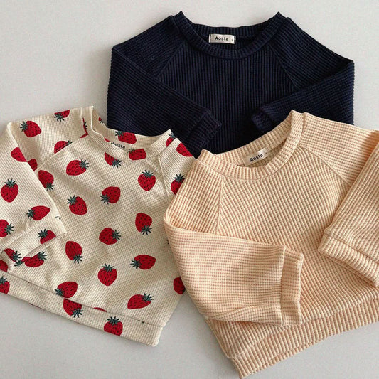 Baby/Toddler Aosta S25 Waffle Basic Sweatshirt (3m - 5y) - 3 Colors kids outfit
