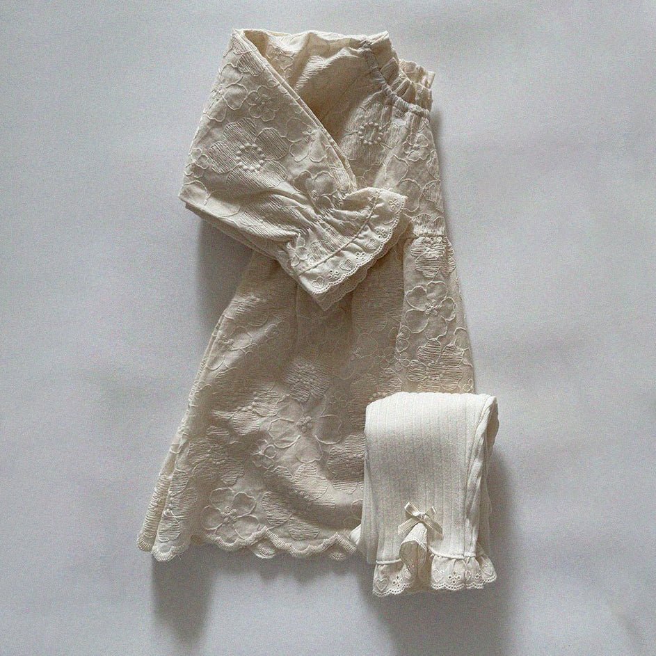 Baby/Toddler Aosta SP26 Lace and Bow Detail Ribbed Leggings (3m - 5y) - 2 Colors - AT NOON STORE