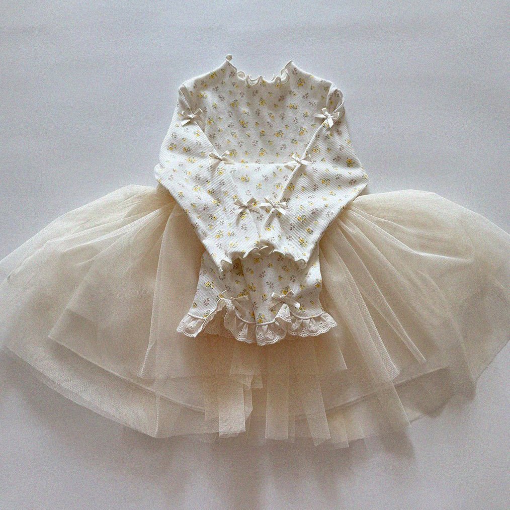 Baby/Toddler Aosta SP26 Lace and Bow Detail Ribbed Leggings (3m - 5y) - 2 Colors - AT NOON STORE