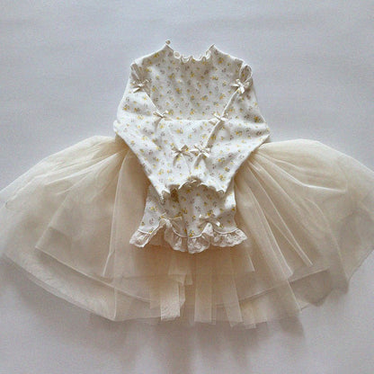 Baby/Toddler Aosta SP26 Lace and Bow Detail Ribbed Leggings (3m - 5y) - 2 Colors - AT NOON STORE