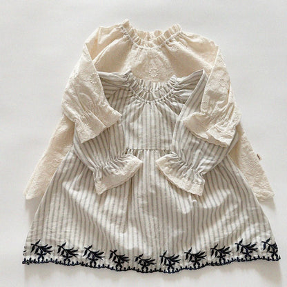 Baby/Toddler Aosta SP26 Lace Detail Jacquard Dress (3m - 5y) - 2 Colors - AT NOON STORE