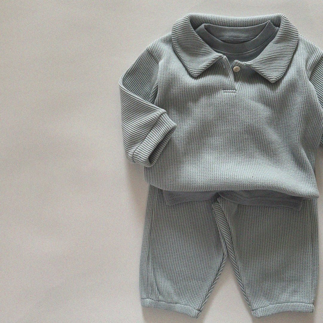Baby/Toddler Aosta SP26 Waffle Collared Sweatshirt (3m - 5y) - 3 Colors - AT NOON STORE