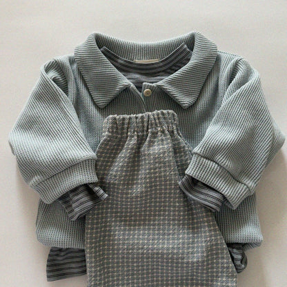 Baby/Toddler Aosta SP26 Waffle Collared Sweatshirt (3m - 5y) - 3 Colors - AT NOON STORE