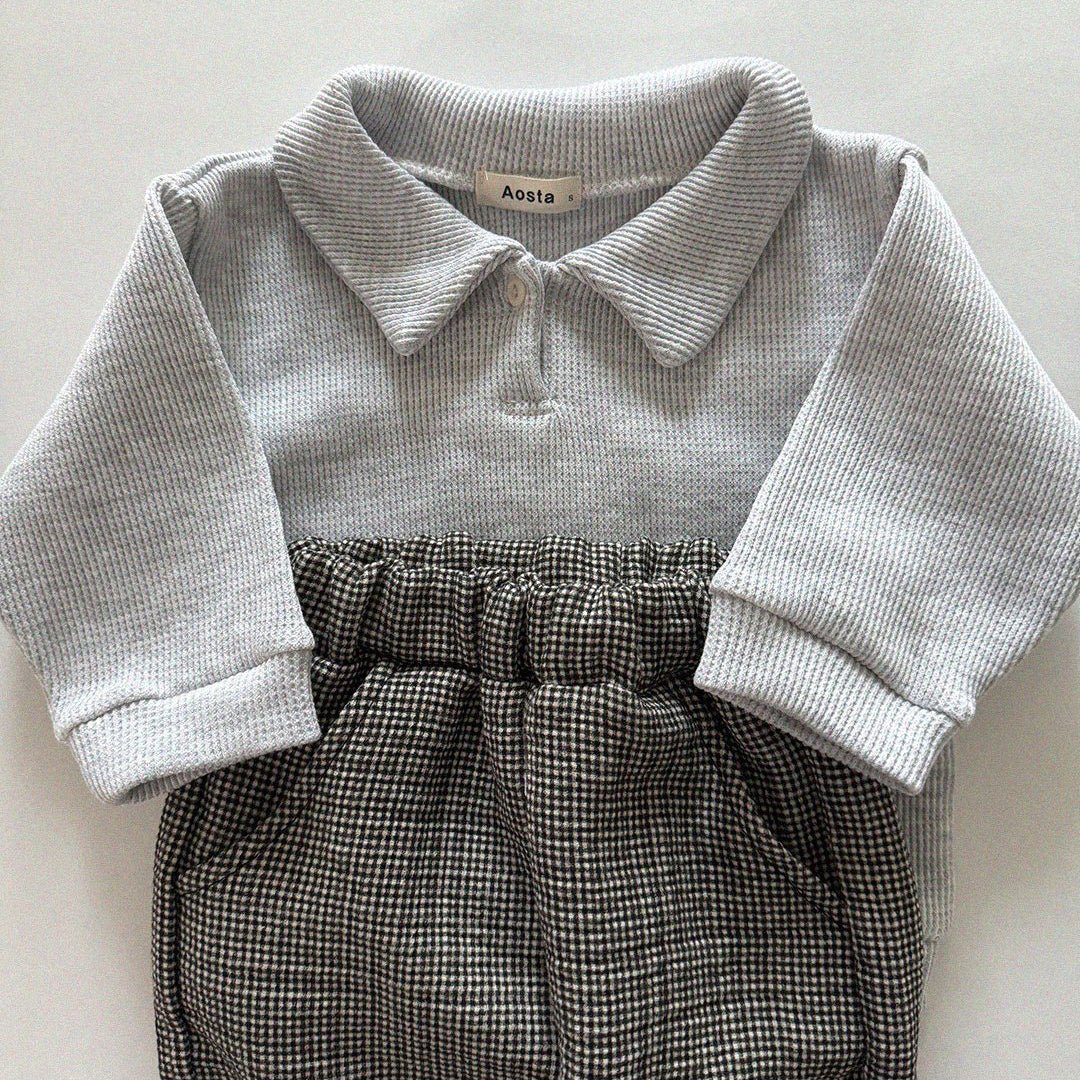 Baby/Toddler Aosta SP26 Waffle Collared Sweatshirt (3m - 5y) - 3 Colors - AT NOON STORE
