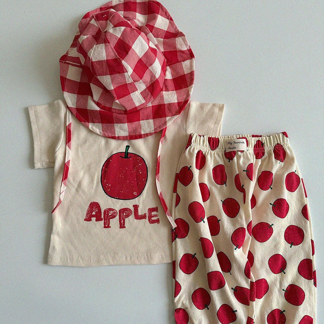 Baby/Toddler Aosta SS25 APPLE Ribbed Short Sleeve Top (3m - 5y) - Ivory kids outfit