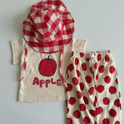 Baby/Toddler Aosta SS25 APPLE Ribbed Short Sleeve Top (3m - 5y) - Ivory kids outfit