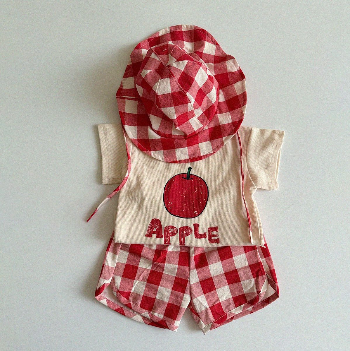 Baby/Toddler Aosta SS25 APPLE Ribbed Short Sleeve Top (3m - 5y) - Ivory kids outfit