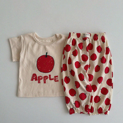 Baby/Toddler Aosta SS25 APPLE Ribbed Short Sleeve Top (3m - 5y) - Ivory kids outfit