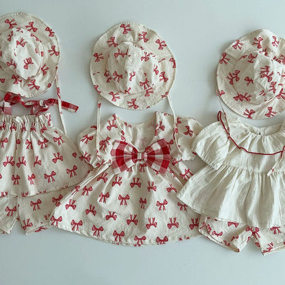 Baby/Toddler Aosta SS25 Big Bow Puff Sleeve Flare Dress (3m - 5y) - Ivory kids outfit