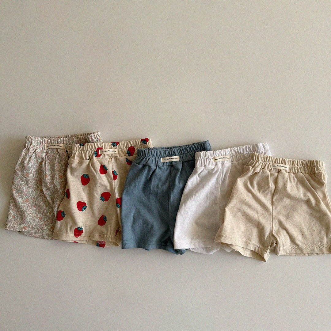 Baby/Toddler Aosta SS25 Cotton Basic Shorts (3m - 5y) - 5 Colors kids outfit