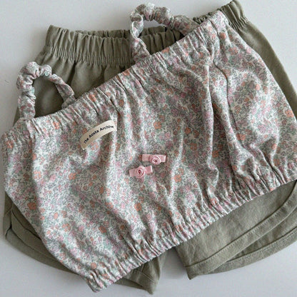 Baby/Toddler Aosta SS25 Cotton Elastic Strap Cropped Tank Top (1 - 7y) - 2 Colors kids outfit