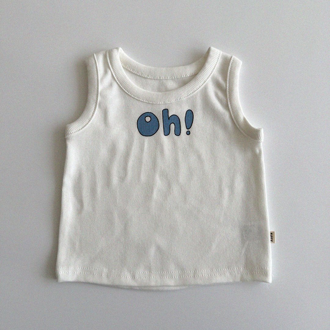 Baby/Toddler Aosta SS25 'Oh' Ribbed Sleeveless Top (3m - 5y) - 2 Colors kids outfit