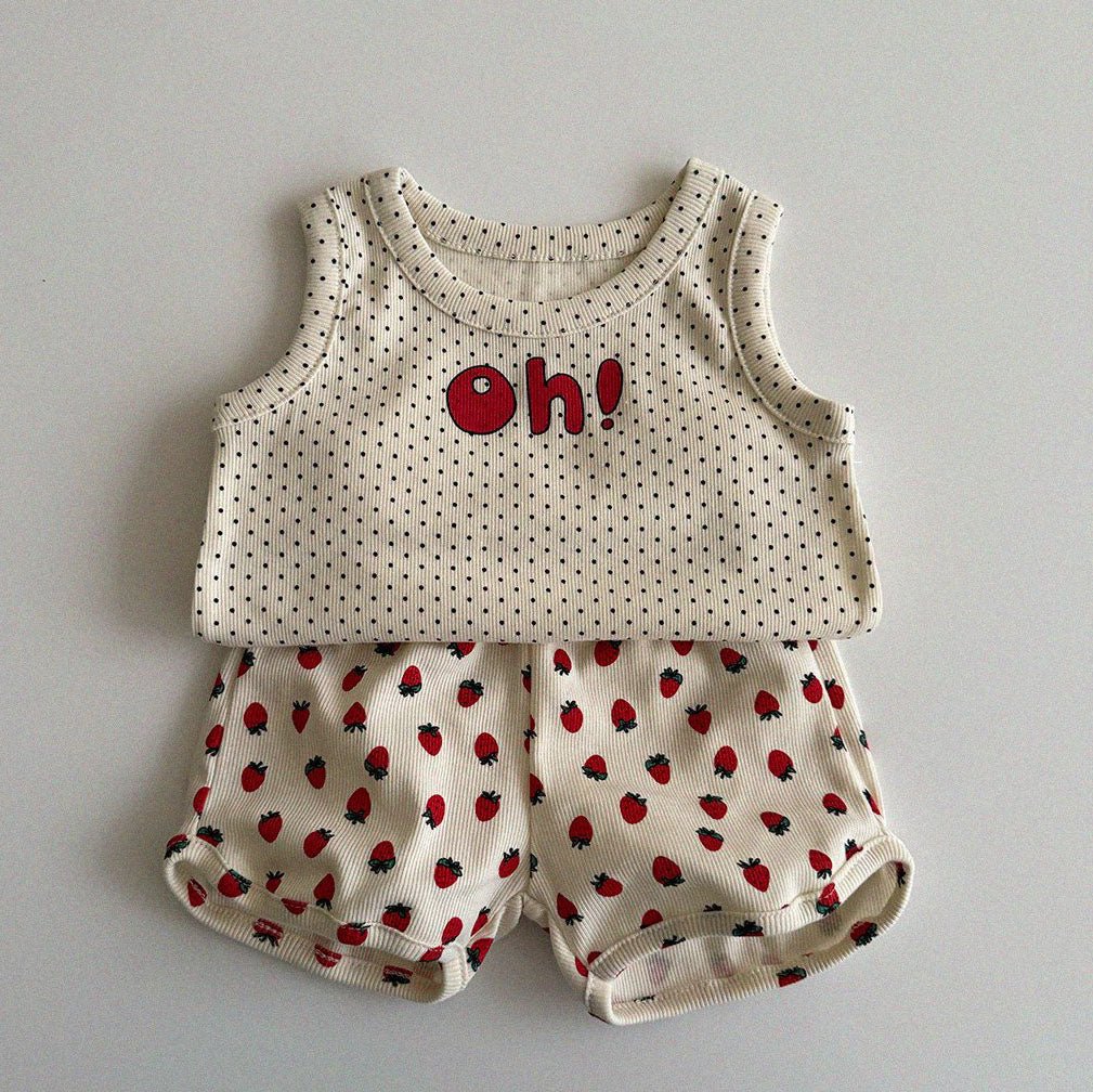 Baby/Toddler Aosta SS25 'Oh' Ribbed Sleeveless Top (3m - 5y) - 2 Colors kids outfit