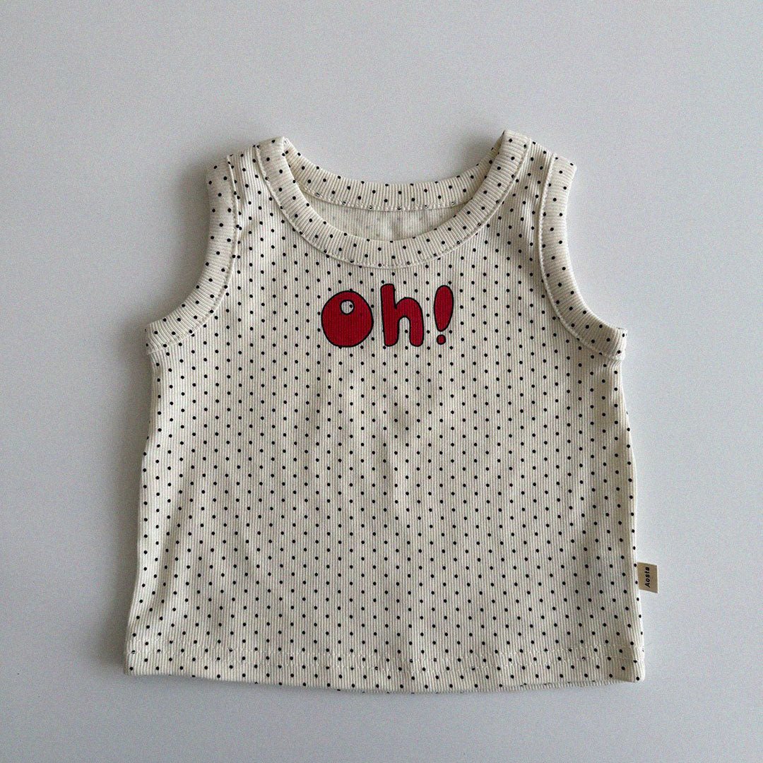 Baby/Toddler Aosta SS25 'Oh' Ribbed Sleeveless Top (3m - 5y) - 2 Colors kids outfit