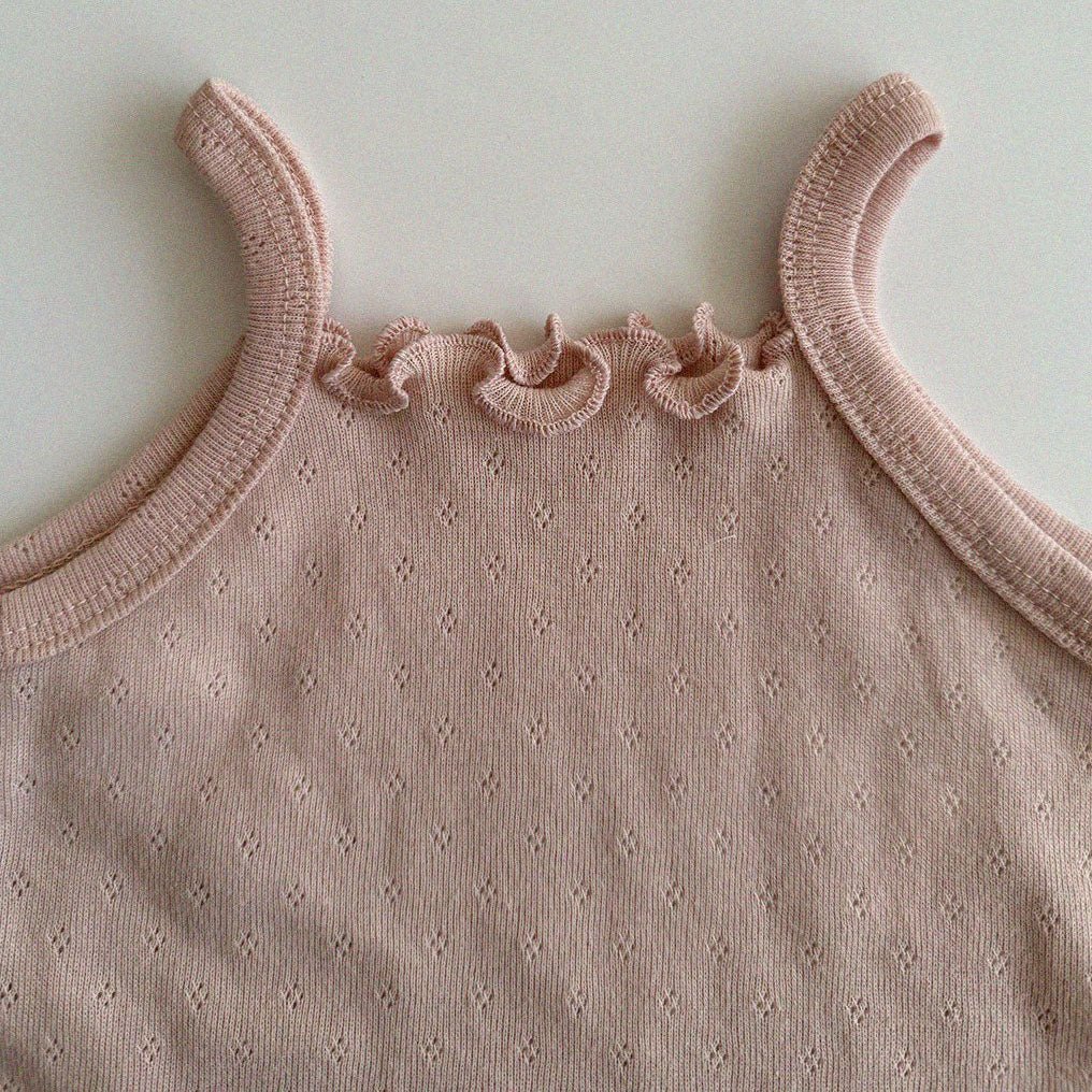 Baby/Toddler Aosta SS25 Pointelle Bow Cami Top (3m - 5y) - 3 Colors kids outfit