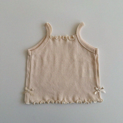 Baby/Toddler Aosta SS25 Pointelle Bow Cami Top (3m - 5y) - 3 Colors kids outfit