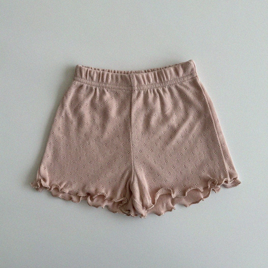 Baby/Toddler Aosta SS25 Pointelle Lettuce - Edge Shorts (3m - 5y) - 3 Colors kids outfit