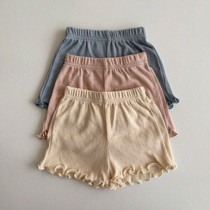 Baby/Toddler Aosta SS25 Pointelle Lettuce - Edge Shorts (3m - 5y) - 3 Colors kids outfit