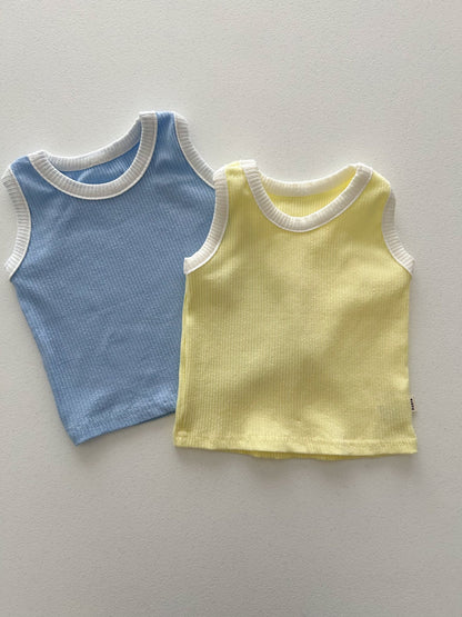 Baby/Toddler Aosta SS25 Ribbed Colorblock Sleeveless Top (3m - 5y) - 2 Colors kids outfit