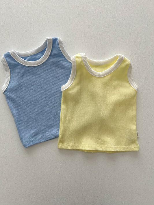Baby/Toddler Aosta SS25 Ribbed Colorblock Sleeveless Top (3m - 5y) - 2 Colors kids outfit