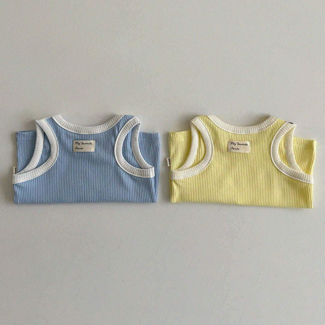 Baby/Toddler Aosta SS25 Ribbed Colorblock Sleeveless Top (3m - 5y) - 2 Colors kids outfit