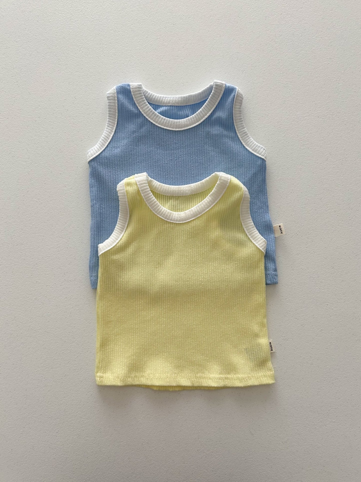 Baby/Toddler Aosta SS25 Ribbed Colorblock Sleeveless Top (3m - 5y) - 2 Colors kids outfit