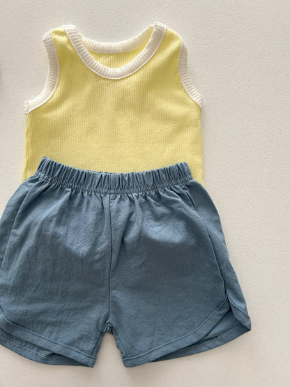 Baby/Toddler Aosta SS25 Ribbed Colorblock Sleeveless Top (3m - 5y) - 2 Colors kids outfit