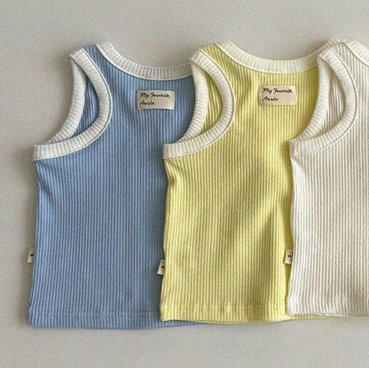 Baby/Toddler Aosta SS25 Ribbed Colorblock Sleeveless Top (3m - 5y) - 2 Colors kids outfit