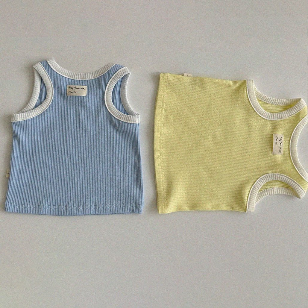 Baby/Toddler Aosta SS25 Ribbed Colorblock Sleeveless Top (3m - 5y) - 2 Colors kids outfit