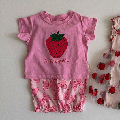 Baby/Toddler Aosta SS25 Strawberry Short Sleeve Top (3m - 5y) - 3 Colors kids outfit