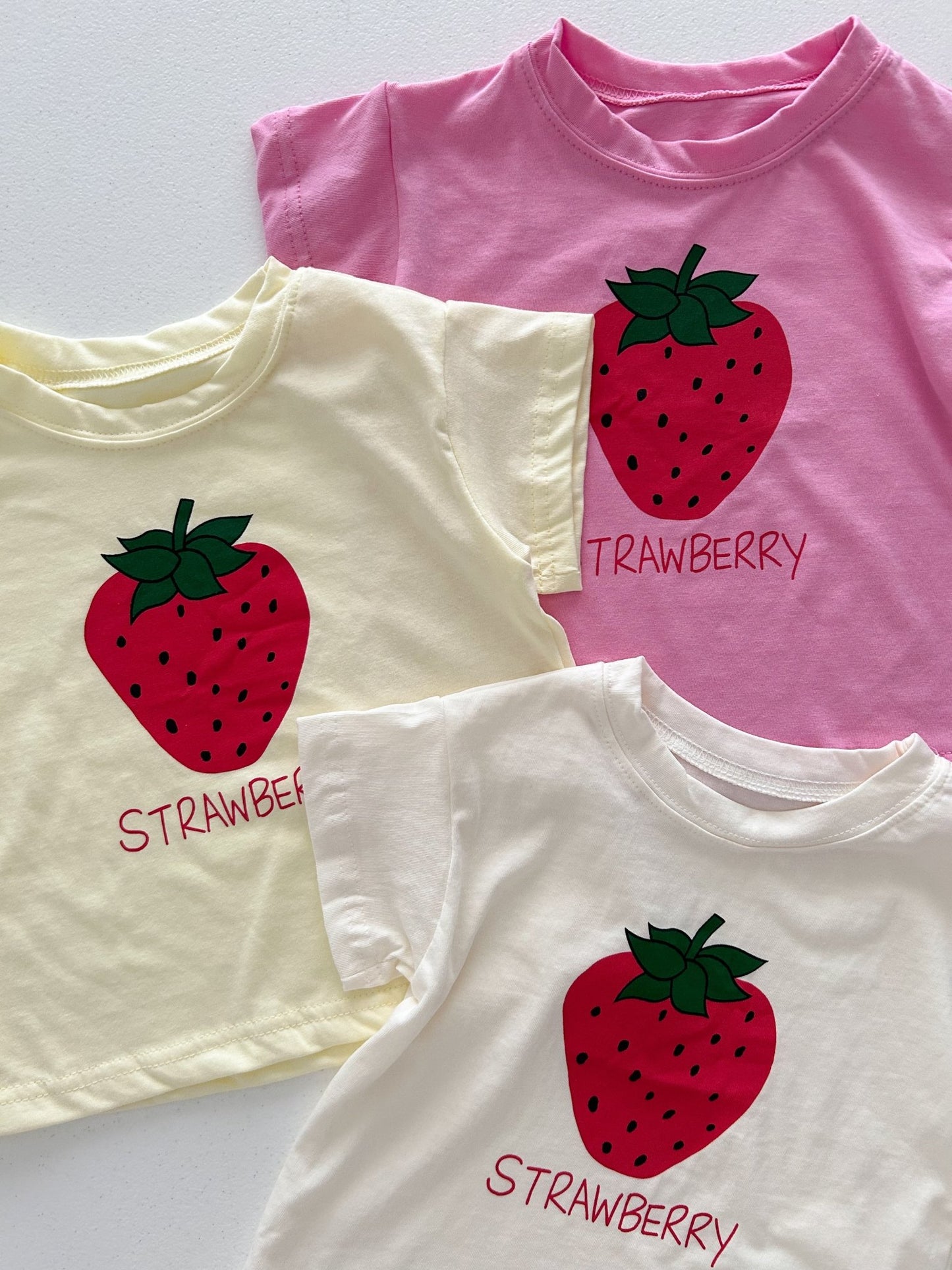 Baby/Toddler Aosta SS25 Strawberry Short Sleeve Top (3m - 5y) - 3 Colors kids outfit