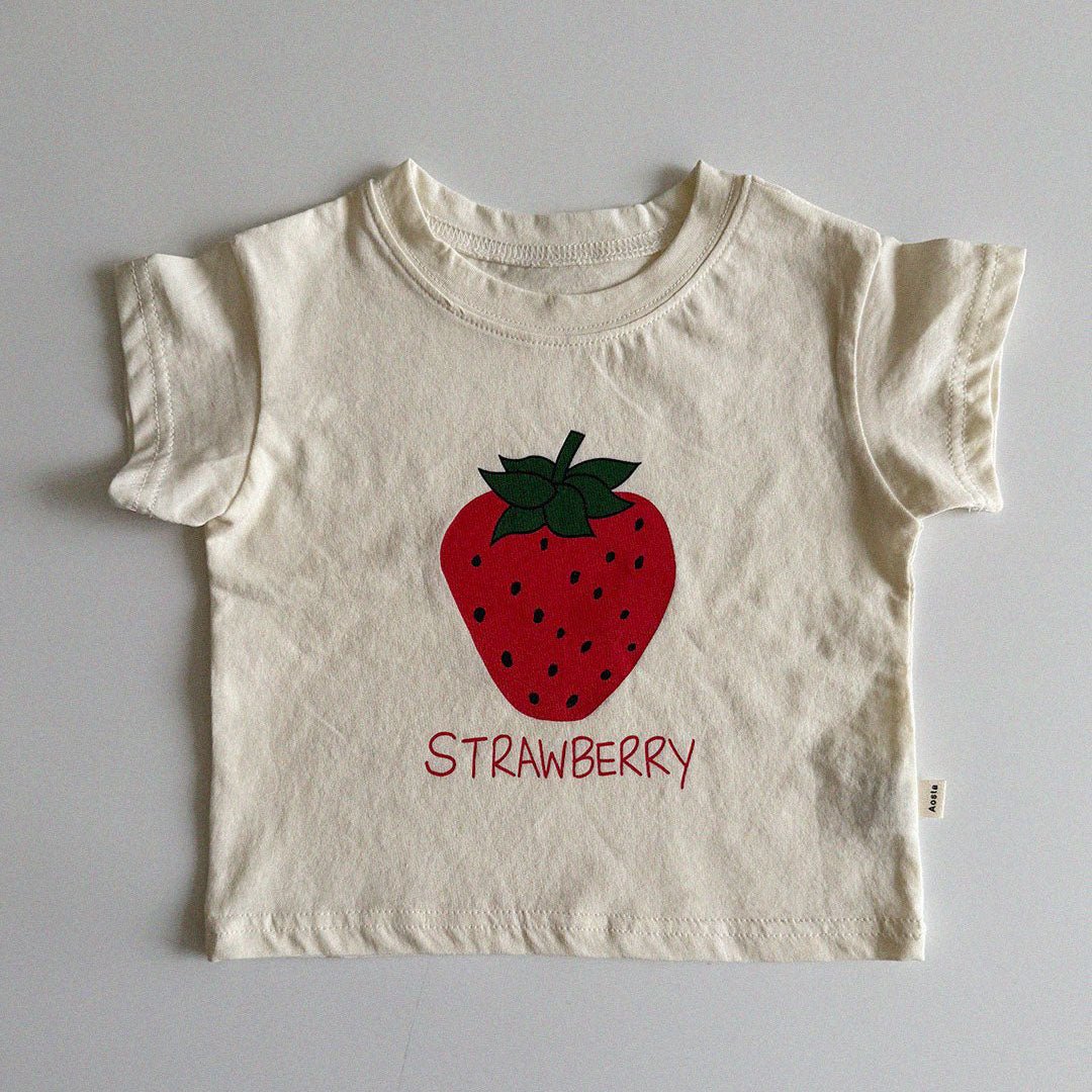 Baby/Toddler Aosta SS25 Strawberry Short Sleeve Top (3m - 5y) - 3 Colors kids outfit