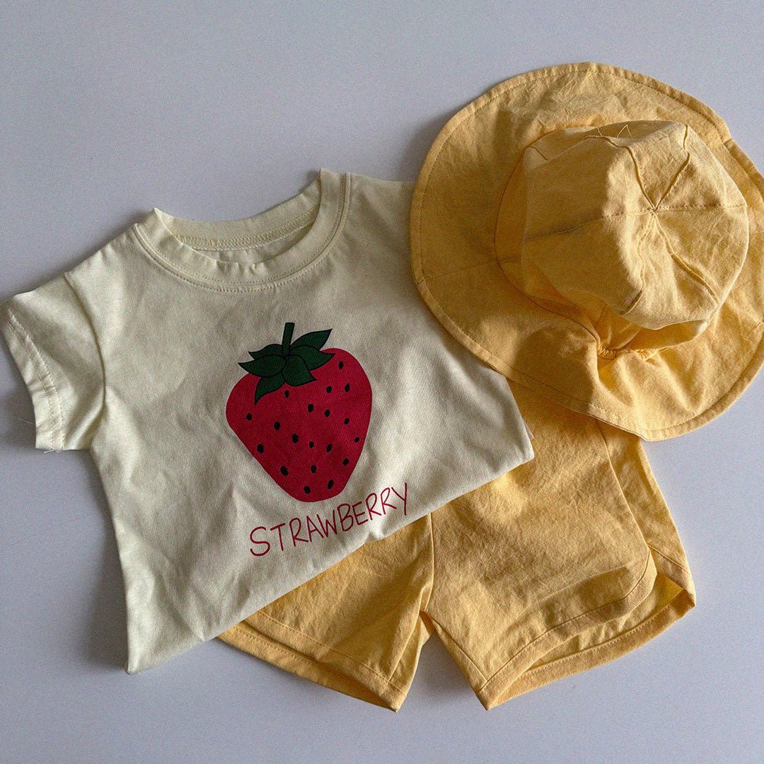 Baby/Toddler Aosta SS25 Strawberry Short Sleeve Top (3m - 5y) - 3 Colors kids outfit