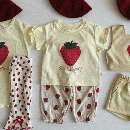 Baby/Toddler Aosta SS25 Strawberry Short Sleeve Top (3m - 5y) - 3 Colors kids outfit