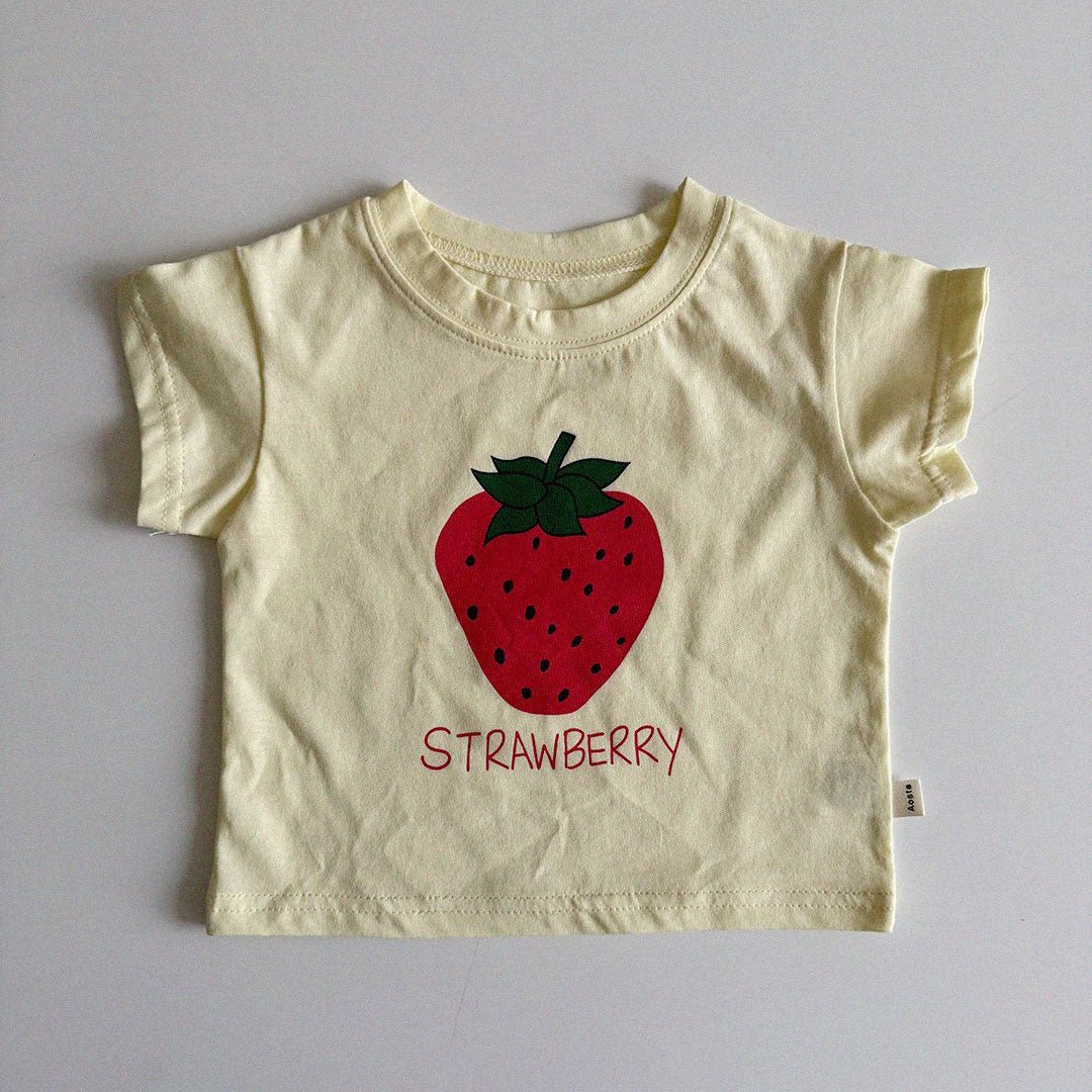 Baby/Toddler Aosta SS25 Strawberry Short Sleeve Top (3m - 5y) - 3 Colors kids outfit