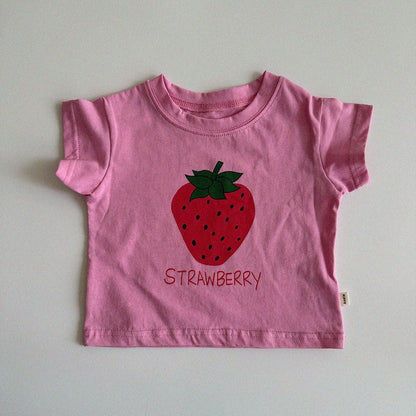 Baby/Toddler Aosta SS25 Strawberry Short Sleeve Top (3m - 5y) - 3 Colors kids outfit