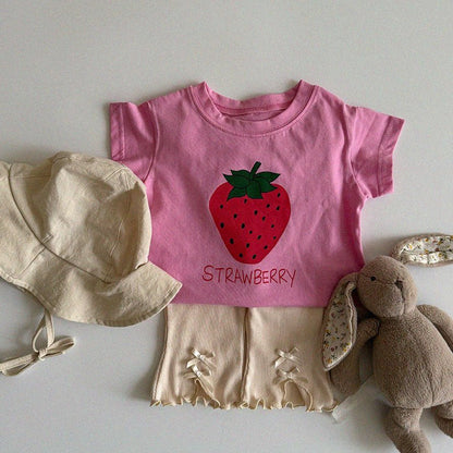 Baby/Toddler Aosta SS25 Strawberry Short Sleeve Top (3m - 5y) - 3 Colors kids outfit