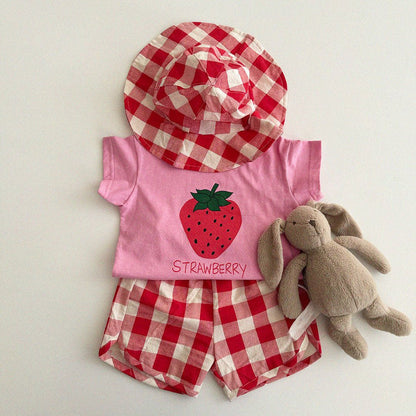 Baby/Toddler Aosta SS25 Strawberry Short Sleeve Top (3m - 5y) - 3 Colors kids outfit