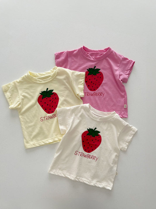 Baby/Toddler Aosta SS25 Strawberry Short Sleeve Top (3m - 5y) - 3 Colors kids outfit