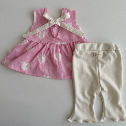 Baby/Toddler Aosta SS25 Tie Back Heart Top (3m - 5y) - 2 Colors kids outfit