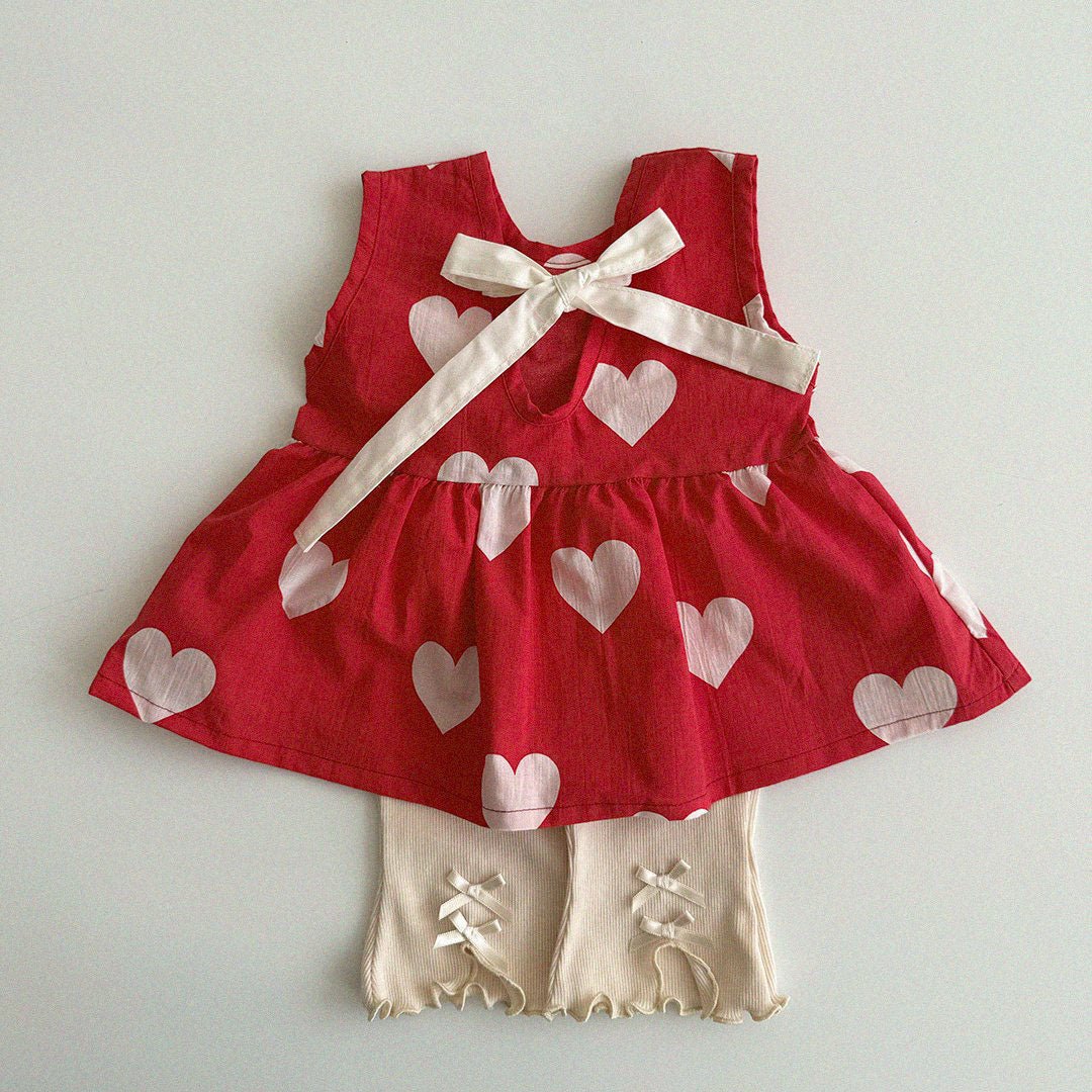 Baby/Toddler Aosta SS25 Tie Back Heart Top (3m - 5y) - 2 Colors kids outfit