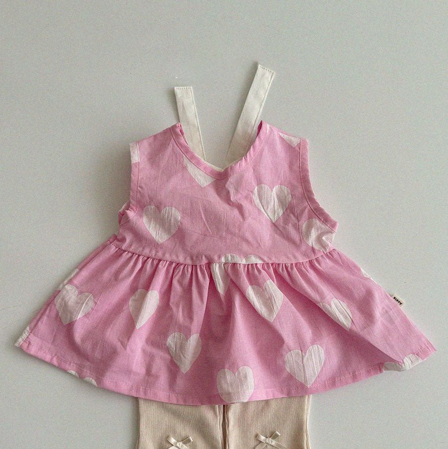 Baby/Toddler Aosta SS25 Tie Back Heart Top (3m - 5y) - 2 Colors kids outfit